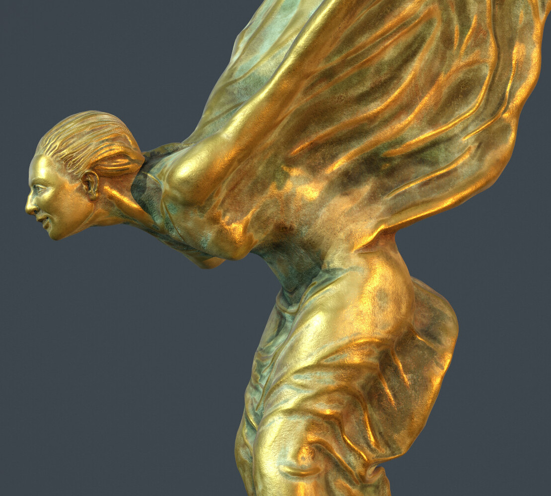 Spirit of Ecstasy wing-figure sculpture study