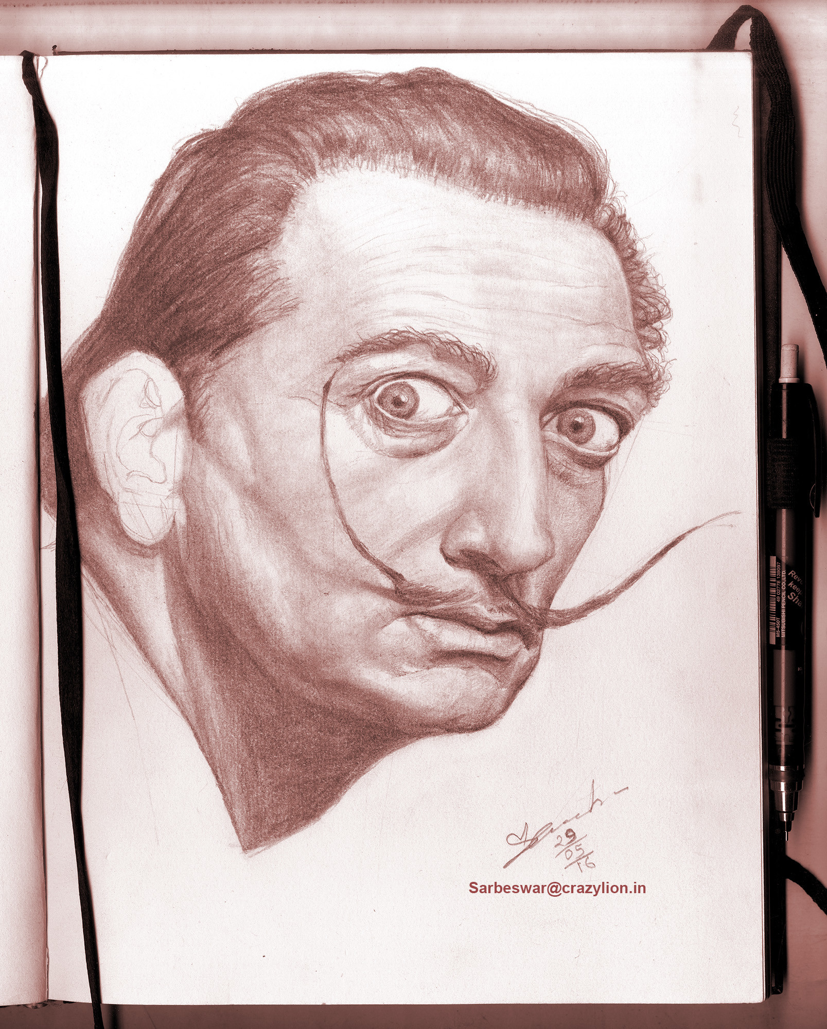 Salvador Dali traditional portrait study